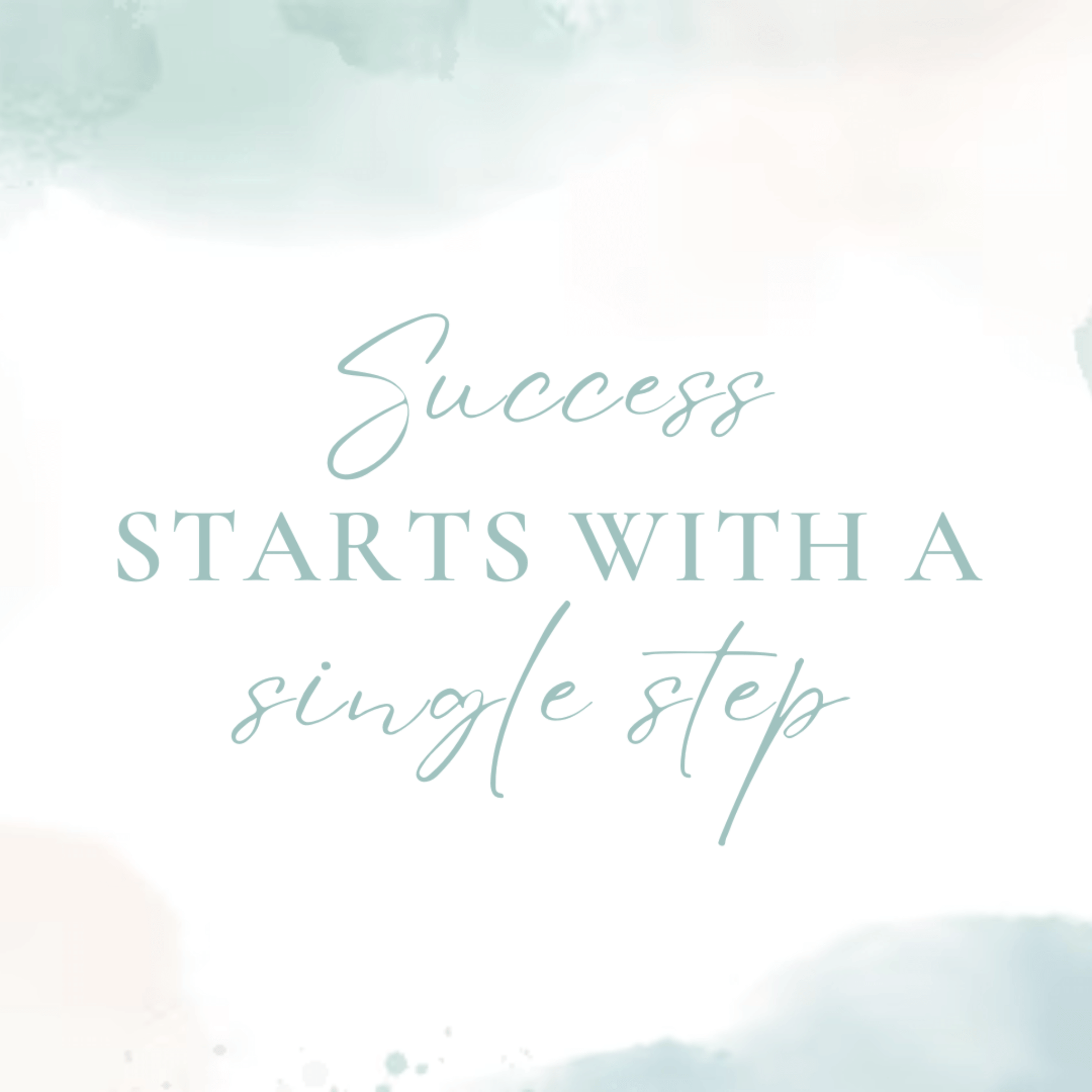 Custom photo magnets: inspirational quote - success starts with a single step